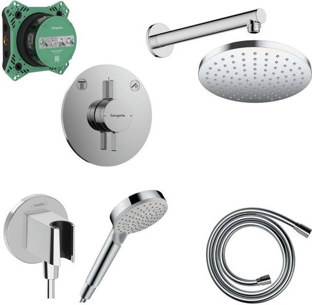 Hansgrohe Duoturn S Doucheset inbouwdeel douchekraan hoofddouche douchearm handdouchehouder doucheslang handdouche chroom 75418000