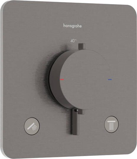 Hansgrohe Ecostat Comfort Q inbouwthermostaat 2 functies brushed black chrome (antraciet) 33713340