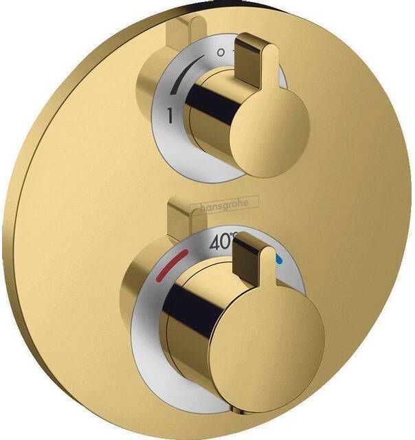Hansgrohe Ecostat s thermostaat afdekset vo. 2 funct polish gold optic 15758990
