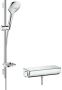 Hansgrohe Raindance Select E glijstangset 65cm met Ecostat select thermostaat handdouche 120 wit-chroom - Thumbnail 2
