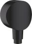 Hansgrohe FixFit muuraansluitbocht S kunststof met terugslagklep mat zwart - Thumbnail 1