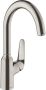 Hansgrohe M42 M421-H220 1-gats keukenkraan m. 360° draaibare uitloop RVS 71802800 - Thumbnail 1