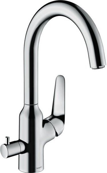 Hansgrohe Focus M42 ééngreeps keukenmengkraan met draaibare uitloop en stopkraan voor de vaatwasser 34 8 cm chroom
