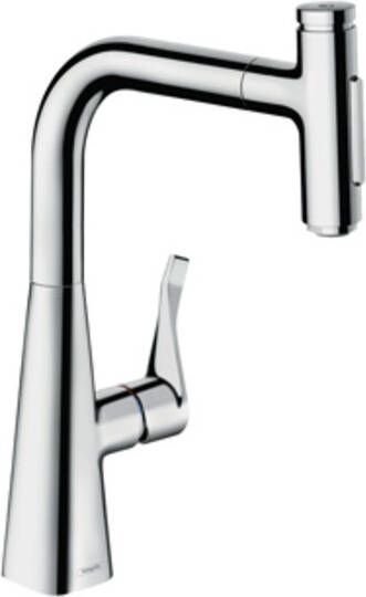 Hansgrohe Talis Select M51 eengreeps keukenmengkraan 300 met uittrekbare vuistdouche 110° 150° draaibare uitloop sBox en 2 straalsoorten chroom