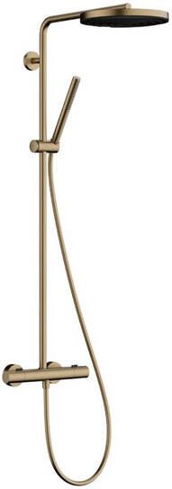 Hansgrohe Pulsify S Puro Thermostatische Regendoucheset 26cm ronde hoofddouche staafhanddouche brushed bronze (brons) 24222140