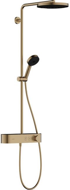 Hansgrohe Pulsify S Regendoucheset thermostatisch 26cm hoofddouche ronde 3 standen handdouche brushed bronze 24220140