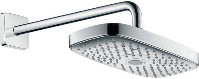 Hansgrohe Raindance Select E hoofddouche E300 2jet met douchearm 39cm 30x16cm EcoSmart wit chroom 26609400