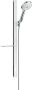 Hansgrohe Raindance Select S doucheset 120 3jet met Unica`E glijstang 90 cm met handdouche EcoSmart en zeepschaal 90 cm met Isiflex`B doucheslang 160 cm wit chroom - Thumbnail 1