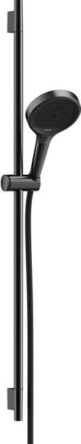 Hansgrohe Rainfinity doucheset 130 3jet EcoSmart met glijstang S Puro 90 cm push-schuifstuk en Designflex textiel doucheslang 160 cm Brushed Black Chrome