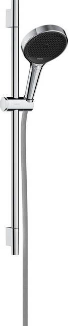 Hansgrohe Rainfinity doucheset 130 3jet EcoSmart met glijstang S Puro 65 cm push-schuifstuk en Designflex textiel doucheslang 160 cm chroom