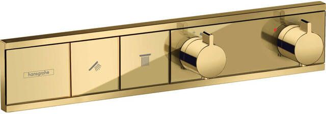 Hansgrohe RainSelect afbouwdeel v. inbouw douchekraan thermostatisch v. 2 functies 45.6x90cm polished gold 15380990