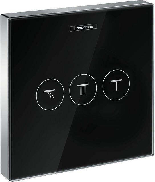 Hansgrohe ShowerSelect Glass afbouwdeel voor inbouw stopkraan v. 3 functies zwart chroom 15736600