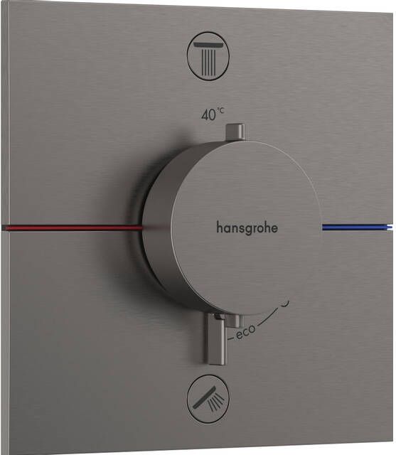 Hansgrohe ShowerSelect Comfort E thermostaat inbouw voor 2 functies met geïntergreerde zekerheidscombinatie volgens EN1717 Brushed Black Chrome