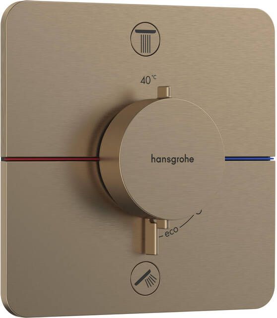 Hansgrohe ShowerSelect Comfort Q thermostaat inbouw voor 2 functies met geïntergreerde zekerheidscombinatie volgens EN1717 Brushed Bronze