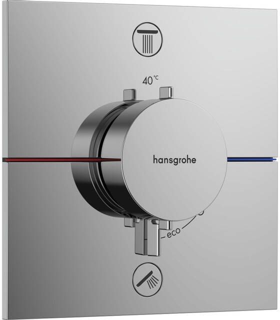 Hansgrohe ShowerSelect Comfort E thermostaat inbouw voor 2 functies met geïntergreerde zekerheidscombinatie volgens EN1717 chroom