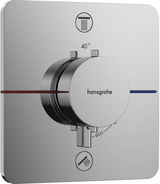 Hansgrohe ShowerSelect Comfort Q thermostaat inbouw voor 2 functies met geïntergreerde zekerheidscombinatie volgens EN1717 chroom