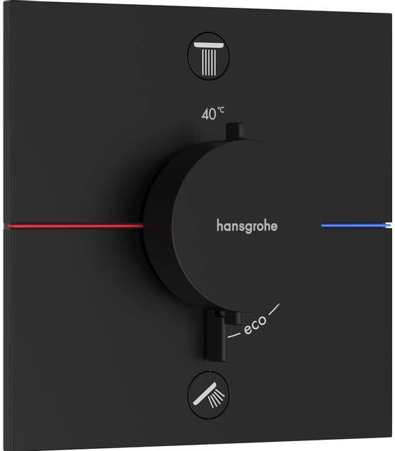 Hansgrohe ShowerSelect Comfort E thermostaat inbouw voor 2 functies met geïntergreerde zekerheidscombinatie volgens EN1717 mat zwart - Foto 1