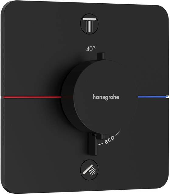 Hansgrohe ShowerSelect Comfort Q thermostaat inbouw voor 2 functies mat zwart