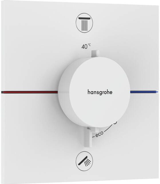 Hansgrohe ShowerSelect Comfort E thermostaat inbouw voor 2 functies met geïntergreerde zekerheidscombinatie volgens EN1717 mat wit