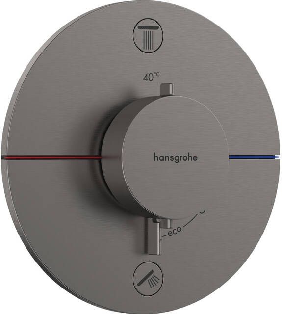 Hansgrohe ShowerSelect Comfort S thermostaat inbouw voor 2 functies met geïntergreerde zekerheidscombinatie volgens EN1717 Brushed Black Chrome