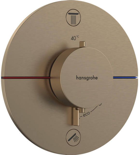 Hansgrohe ShowerSelect Comfort S thermostaat inbouw voor 2 functies met geïntergreerde zekerheidscombinatie volgens EN1717 Brushed Bronze