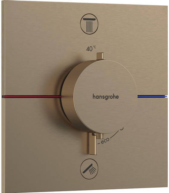 Hansgrohe ShowerSelect Comfort E thermostaat inbouw voor 2 functies met geïntergreerde zekerheidscombinatie volgens EN1717 Brushed Bronze