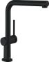 Hansgrohe Talis M54 ééngreeps keukenmengkraan met draaibare uittrekbare uitloop en sBox 29 6 cm mat zwart - Thumbnail 1