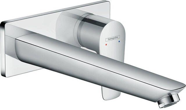 Hansgrohe Talis E ééngreeps wastafelmengkraan afbouwdeel voor wandmontage plaat voorsprong 225 mm en afvoerplug chroom