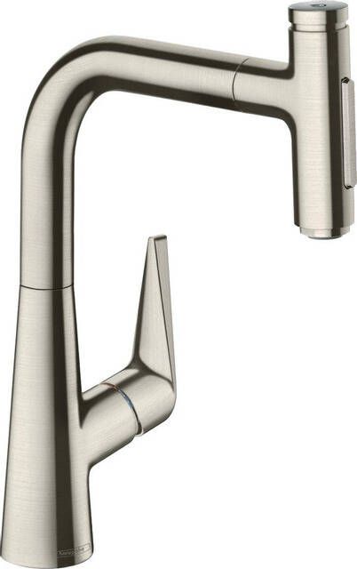 Hansgrohe Talis Select M51 M5117-H220 ééngreeps keukenmengkraan met uittrekbare vuistdouche rvs look