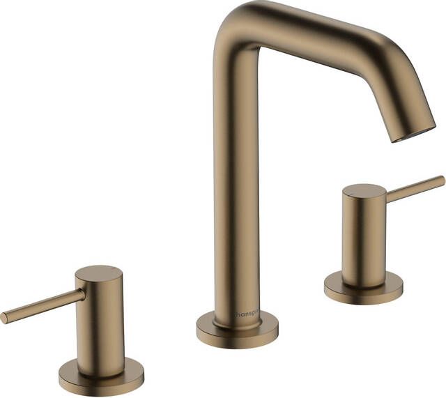 Hansgrohe Tecturis Wastafelkraan mengkraan rond 15.6cm uitloop 3-gats geborsteld brons 73330140