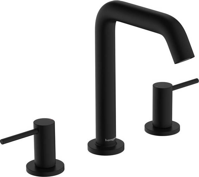 Hansgrohe Tecturis Wastafelkraan mengkraan rond 15.6cm uitloop 3-gats mat zwart 73330670