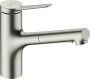 Hansgrohe Zesis M33 ééngreepskeukenmengkraan 150 uittrekbare vuistdouche 2 jets RVS afwerking 74800800 - Thumbnail 1