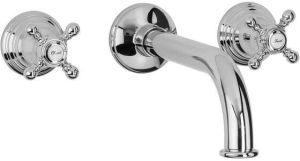 Herzbach ANAIS classic wastafelkraan wand kleurset brücke wit-goud 25.6x7.5cm 32.959000.2.04