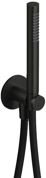 Hotbath Ace Handdoucheset staafhanddouche wandsteun met uitlaat 150cm doucheslang zwart geborsteld PVD AC440MBP