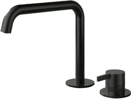 Hotbath Ace Wastafelmengkraan opbouw draaibare uitloop 2gats PVD zwart geborsteld PVD AC023MBP