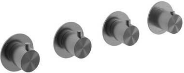 Hotbath Archie Afbouwdeel Inbouw douche thermostaat met 3 stopkranen horizontaal en verticaal te monteren BGP Geborsteld Gunmetal PVD AR7070EXTBGP