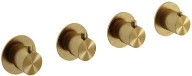 Hotbath Archie Afbouwdeel Inbouw douche thermostaat met 3 stopkranen horizontaal en verticaal te monteren BBP Geborsteld Messing PVD AR7070EXTBBP