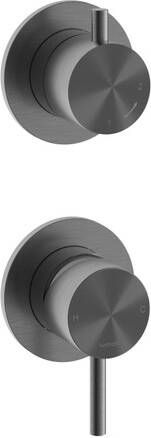 Hotbath Archie Inbouw mengkraan met 2-weg omstel BGP Geborsteld Gunmetal PVD AR029BGP - Foto 1
