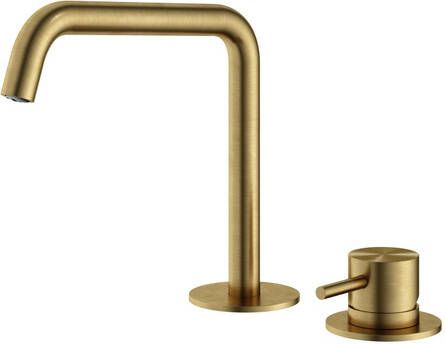 Hotbath Archie Wastafelmengkraan 2 gats zonder waste BBP Geborsteld Messing PVD AR023BBP