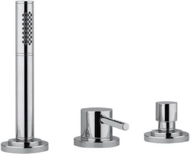 Douche Concurrent Badkraan Hotbath Buddy Inbouw Mengkraan Rond Geborsteld Nikkel 2 Greeps met Handdouche - Foto 2