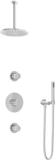Hotbath IBS 1 Get Together inbouw doucheset Buddy chroom met staafhanddouche 20cm hoofddouche met plafondbuis 30cm zonder glijstang