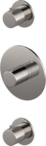 Hotbath Buddy inbouwthermostaat 2 stopkranen Geborsteld Nikkel CB007EXTGN