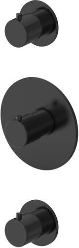 Hotbath Buddy inbouwthermostaat 2 stopkranen Geborsteld zwart PVD CB007EXTMBP