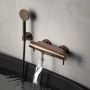 Douche Concurrent Badkraan Hotbath Buddy 15cm Hartafstand Thermostatisch Opbouw Geborsteld Koper PVD 2 Greeps met Waterval - Thumbnail 2