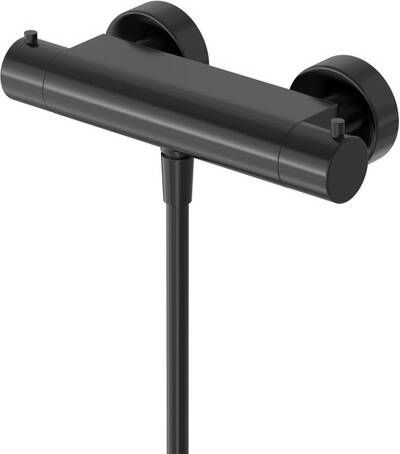 Hotbath Buddy Thermostatische Douchemengkraan met half duims onderaansluiting Geborsteld zwart PVD B008MBP