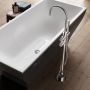 Hotbath Buddy vrijstaande thermostatische badkraan met omstelling voorzien van staafhanddouche en douchslang 113 cm chroom - Thumbnail 2