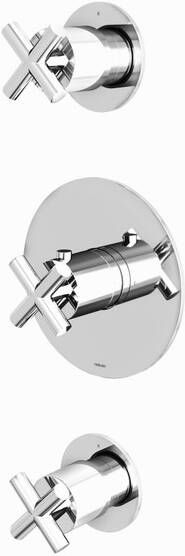 Hotbath Chap afbouwdeel thermostaat met 2 stopkranen chroom C007EXTCR