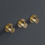 Hotbath Cobber afbouwdeel inbouw douche thermostaat met 2 stopkranen horizontale plaatsing geborsteld messing PVD CB7067EXTBBP - Thumbnail 2