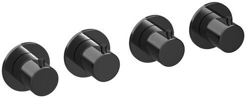 Hotbath COBBER Afbouwdeel Inbouw douche thermostaat met 3 stopkranen horizontaal en verticaal te monteren Gepolijst zwart PVD CB7070EXTPBP