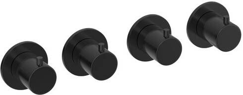 Hotbath COBBER Afbouwdeel Inbouw douche thermostaat met 3 stopkranen horizontaal en verticaal te monteren Geborsteld zwart PVD CB7070EXTMBP